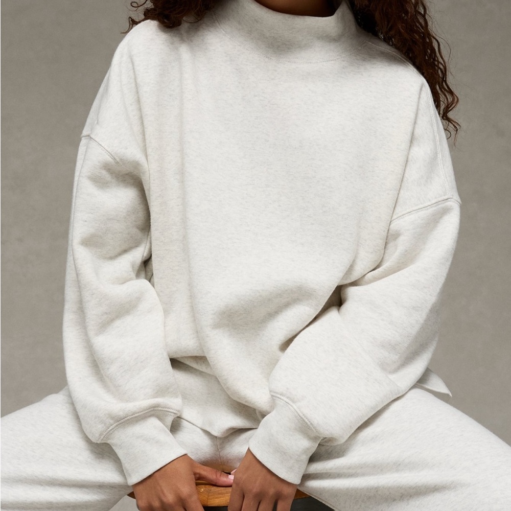 Aerie Grey Heather Mock Neck Sweatshirt